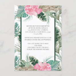 Information om rosa Flamingo Tropical Bröllop Tilläggskort