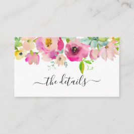 Information om  Rosa Greenery Boho Blommigt Bröllo Tilläggskort