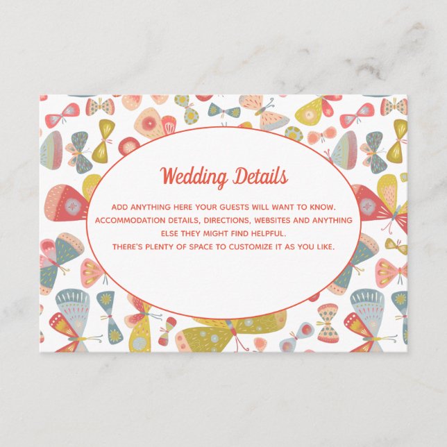 Information om Rosa Grönt Bröllop Tilläggskort (Framsida)