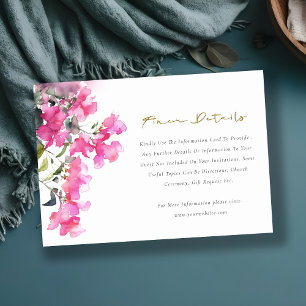 Information om rosa Grönt Tropical Bougainvillea B Tilläggskort