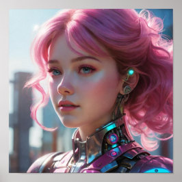 Information om rosa Hair och robotik Poster