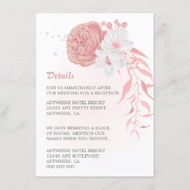 Information om rosa och vit blommigt tilläggskort