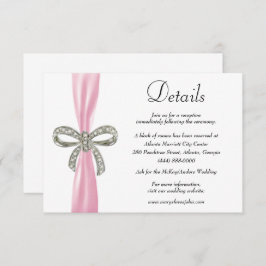 Information om rosa Ribbon Diamond Bow Bröllop Tilläggskort