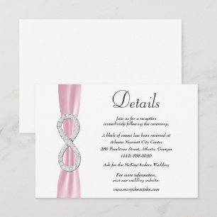 Information om rosa Ribbon Diamond Infinity Bröllo Tilläggskort