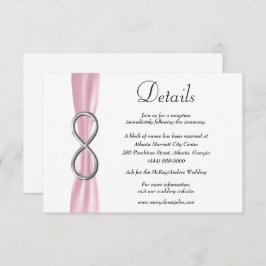 Information om rosa Ribbon Silver Infinity Bröllop Tilläggskort