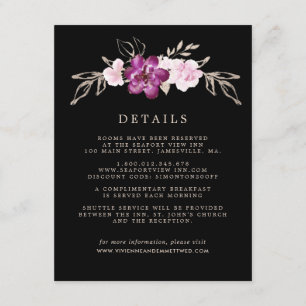 Information om Rosa ros Lila GoldWedding Guest Tilläggskort