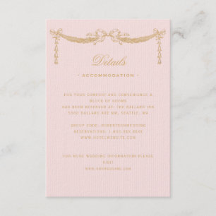 Information om rosa Vintage Paris Bow Swag Glam Tilläggskort