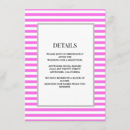 Information om rosa/vit Rand Bröllop Tilläggskort