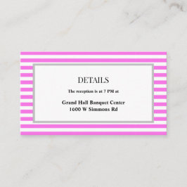 Information om rosa/vit Rand Bröllop Tilläggskort