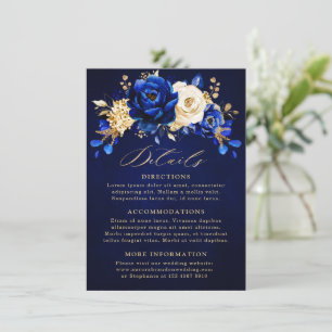 Information om Royal Blue Gult Guld Blommigt Bröll Tilläggskort