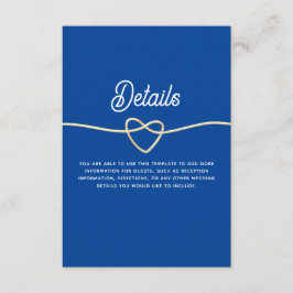 Information om royal Blue Modern Bröllop Tilläggskort