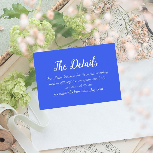 Information om Royal Blue Simple Stil Bröllop Tilläggskort (In Situ Wedding)