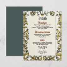 Information om Royal Bröllop-kort för medeltida Re