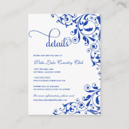 Information om Royalet snyggt Blue Swirls Bröllop Tilläggskort