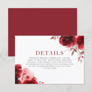 Information om Ruby Red Vin Luxe Radiant Blommigt Tilläggskort