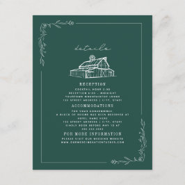 Information om Rustic Barn Emerald Grönt Fall Wedd Tilläggskort