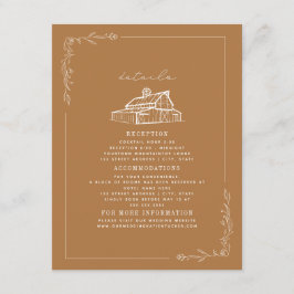Information om Rustic Barn Goldenrod Fall Wedding Tilläggskort
