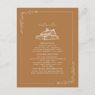 Information om Rustic Barn Goldenrod Fall Wedding Tilläggskort