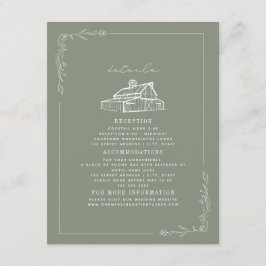Information om Rustic Barn Sage Grönt Fall Wedding Tilläggskort