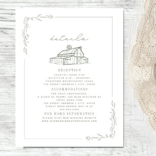 Information om Rustic Barn Sage Grönt White Fall W Tilläggskort