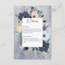 Information om Rustic Blommigt Beach Nautical Bröl Tilläggskort