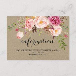 Information om Rustic Blommigt Bröllop/Detaljer2-S Tilläggskort