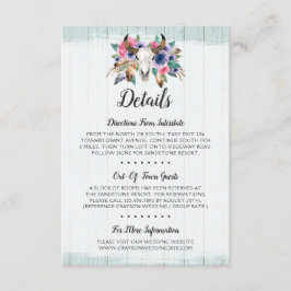 Information om Rustic Blommigt Cow Skull Boho / Ri Tilläggskort