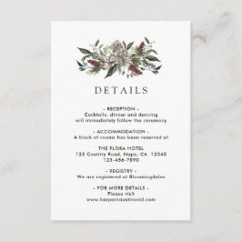 Information om Rustic Blommigt Fall Winter Wedding Tilläggskort