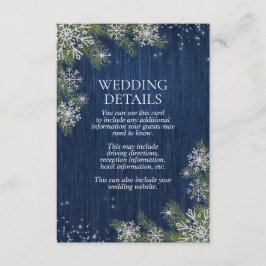 Information om Rustic Blue Silver Winter Wood Tilläggskort