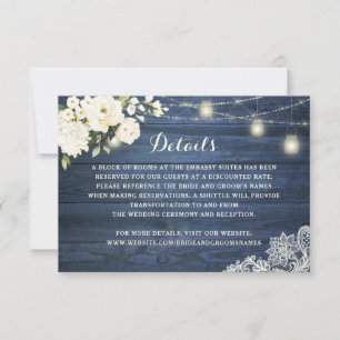 Information om Rustic Blue Wood White Blommigt Snö Inbjudningar
