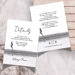 Information om Rustic Boho Burlap Wood Lavender Br Tilläggskort