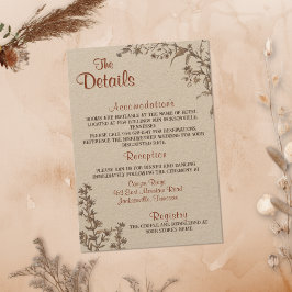 Information om Rustic Boho Terracotta Wildlfower B Tilläggskort