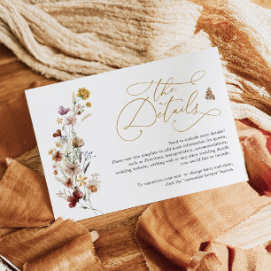 Information om Rustic Boho WildblomGarden Wedding Tilläggskort