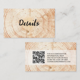 Information om Rustic Bröllop Wood Grain QR-kodmal Tilläggskort