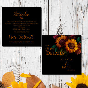 Information om Rustic Burnt Orange Blommigt Bröllo Tilläggskort