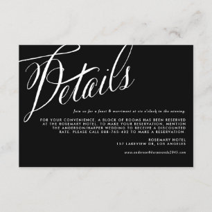 Information om Rustic Calligraphy Black and White Tilläggskort
