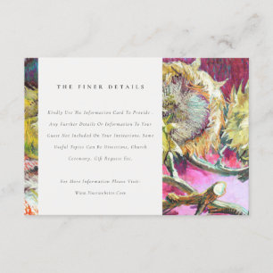 Information om Rustic Chic Rosa Gult Solros Bröllo Tilläggskort