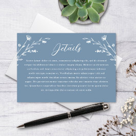 Information om Rustic Dusty Blue Wildblomma Bröllo Tilläggskort