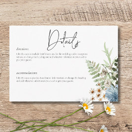 Information om Rustic Dusty Blue Wildblommor & Dai Tilläggskort
