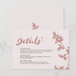 Information om Rustic Dusty Rosa Whimsical Blommig Tilläggskort