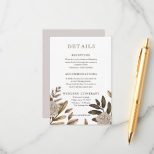 Information om Rustic Elegance Blommigt Bröllop En Tilläggskort