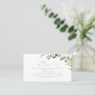 Information om Rustic eucalyptus guld greenery Brö Placeringskort
