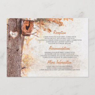 Information om Rustic Fall and Bird House Bröllop Tilläggskort