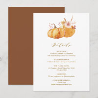 Information om Rustic Fall Blommigt Pumpkin Bröllo