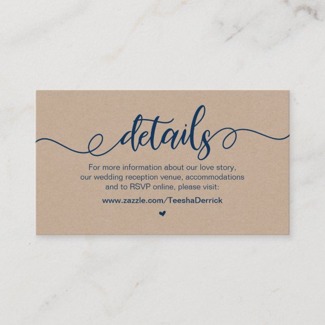 Information om Rustic Farm, Navy Blue, Kraft, Bröl Tilläggskort (Framsida)