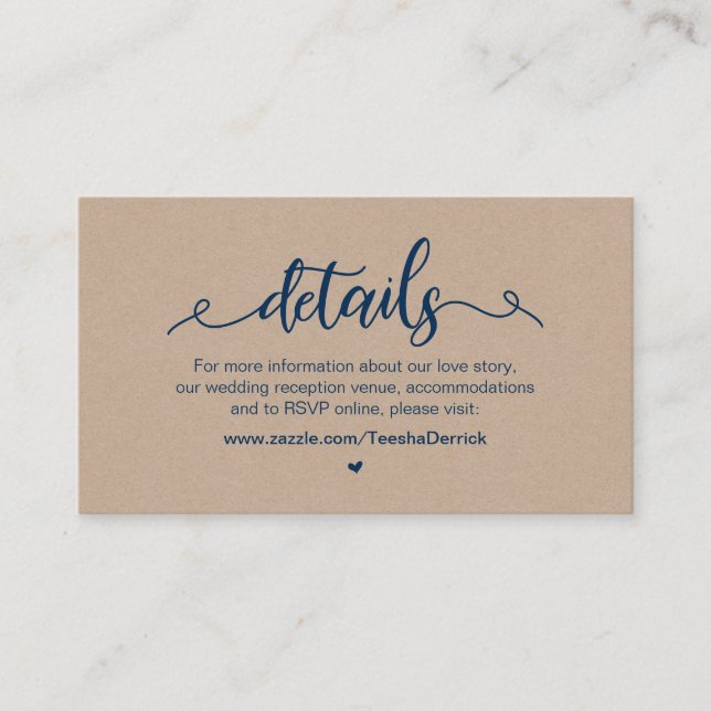 Information om Rustic Farm, Navy Blue, Kraft, Bröl Tilläggskort (Framsida)