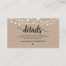 Information om Rustic Farm String Ljus, Bröllop Tilläggskort