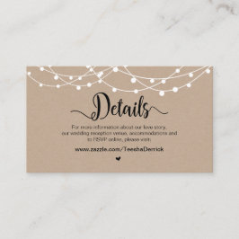 Information om Rustic Farm String Ljus, Bröllop Tilläggskort