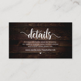 Information om Rustic Farm Wood, Bröllop Tilläggskort