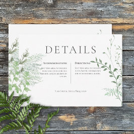 Information om Rustic Fern Grönt Foliage White Brö Tilläggskort